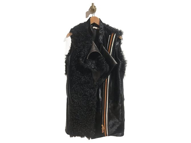 BOUCHRA JARRAR Jackets T.FR 38 Leather Black