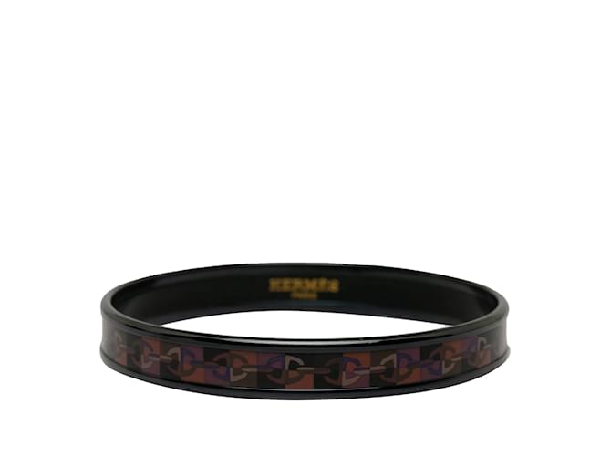 Hermès Purple Hermes Narrow Enamel Bangle Costume Bracelet Metal  ref.1169383