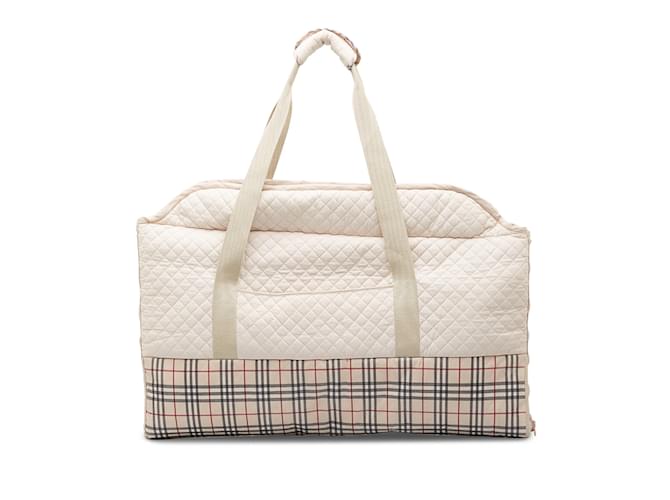 Cream Burberry House Check Baby Changing Bag Cotton  ref.1169387