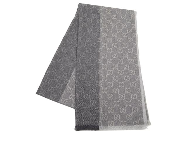 Gray Gucci GG Wool Scarf Scarves  ref.1169395