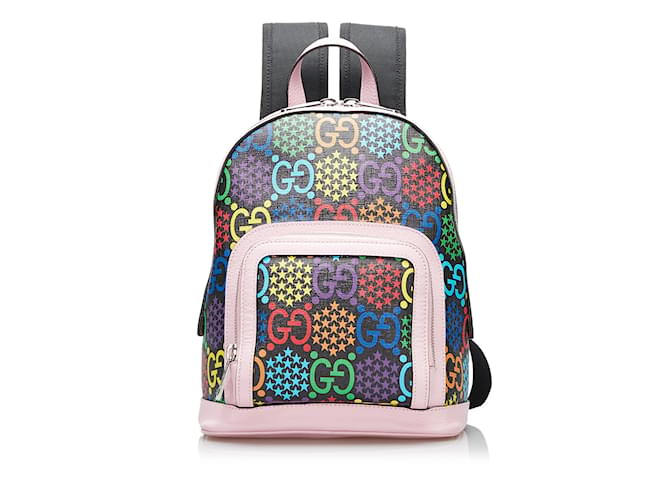 Pink Gucci GG Supreme Psychedelic Backpack Leather  ref.1169403