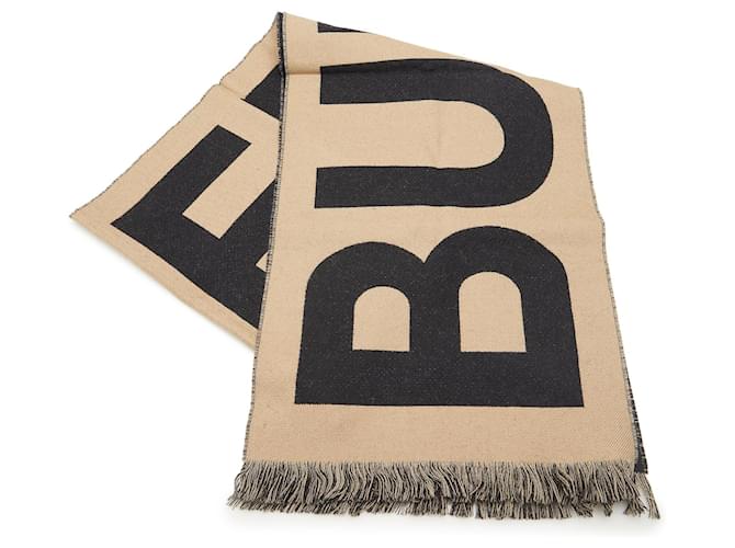 Bufanda de lana con logo de Burberry marrón Bufandas Castaño  ref.1169446