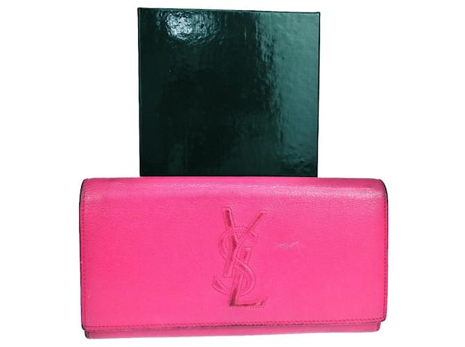YVES SAINT LAURENT Pink Leather  ref.1169615