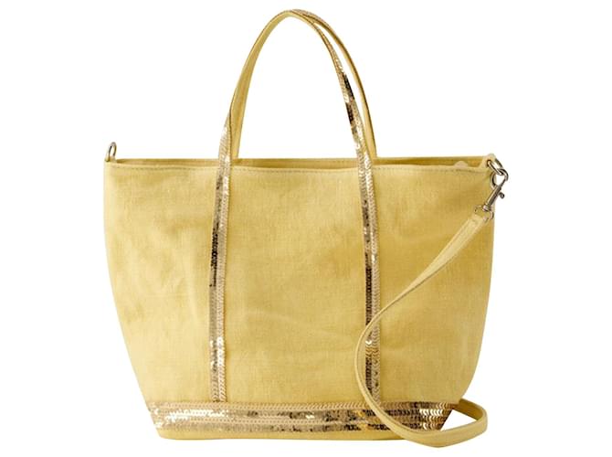 Bolsa Cabas S Shopper - Vanessa Bruno - Linho - Manteiga Fresca Amarelo  ref.1169696