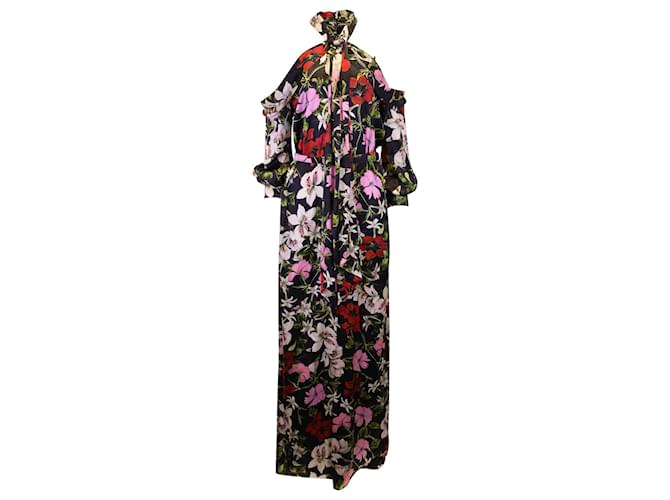Erdem Anora Cold-Shoulder Gown in Floral Print Silk   ref.1169730