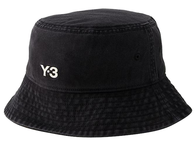 Y3 Bucket Hat - Y-3 - Cotton - Black  ref.1169733
