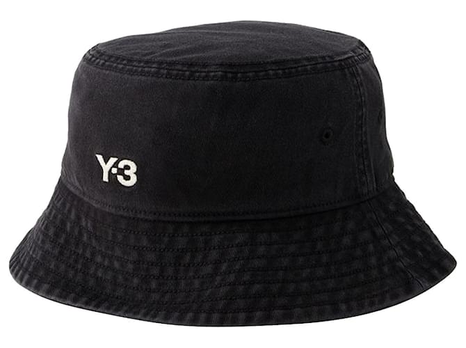 Y3 Bucket Hat - Y-3 - Cotton - Black  ref.1169734