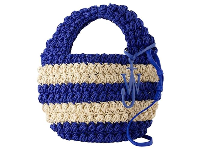JW Anderson Popcorn Basket Bag - J.W. Anderson - Cotton - Blue/White  ref.1169742