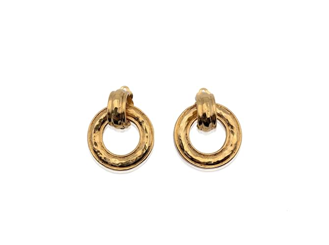 Chanel Clip de heurtoir de porte en métal doré vintage sur boucles d’oreilles  ref.1169751