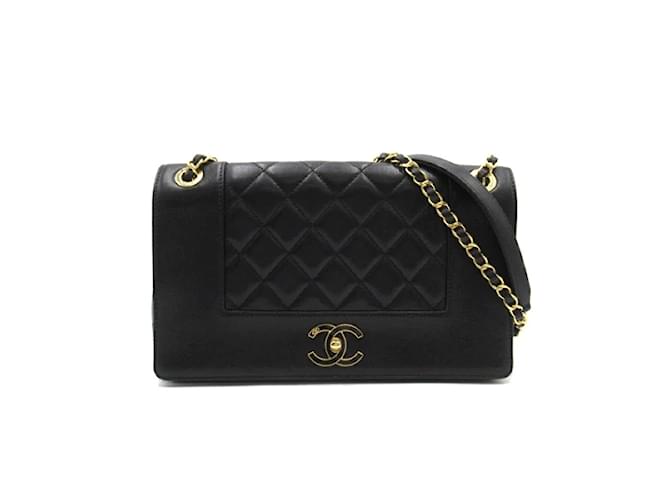 Chanel CC Quilted Leather Mademoiselle Flap Bag A93084 Black Lambskin  ref.1169811