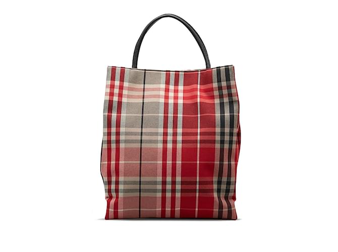 Burberry Nova Check Tote Bag Red Cloth  ref.1169846