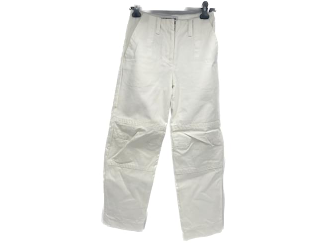 Pantalon COURREGES T.fr 34 cotton Coton Blanc  ref.1169869