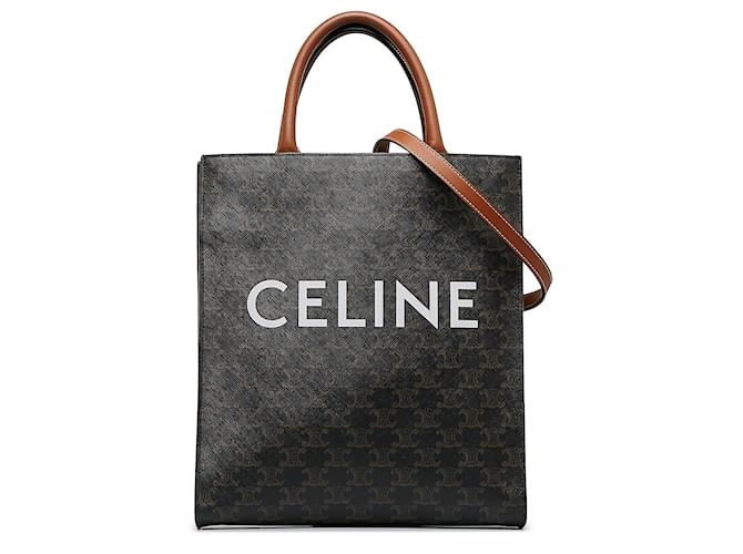 Céline Celine Brown Small Triomphe Vertical Cabas Cloth Cloth  ref.1169939