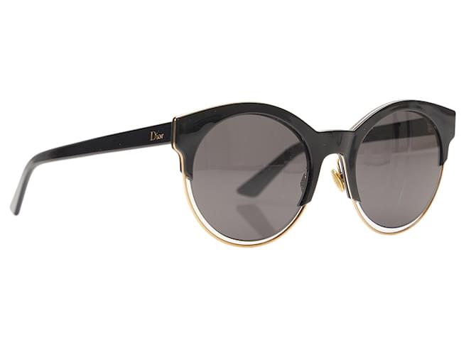 Dior Black Round Tinted Sunglasses Plastic Resin  ref.1169946