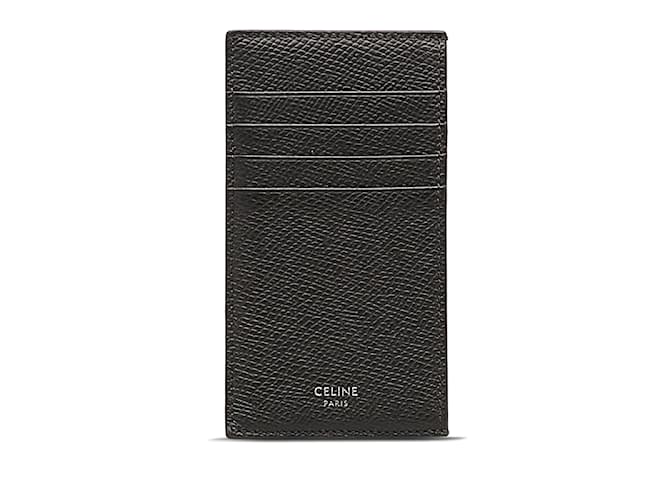 Céline Leather Card Case Black  ref.1170001