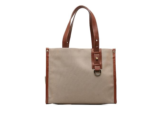 Burberry Canvas & Leather Trim Handbag Brown Cloth  ref.1170016