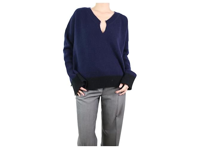 Marni Dark blue wool jumper - size UK 10  ref.1170033