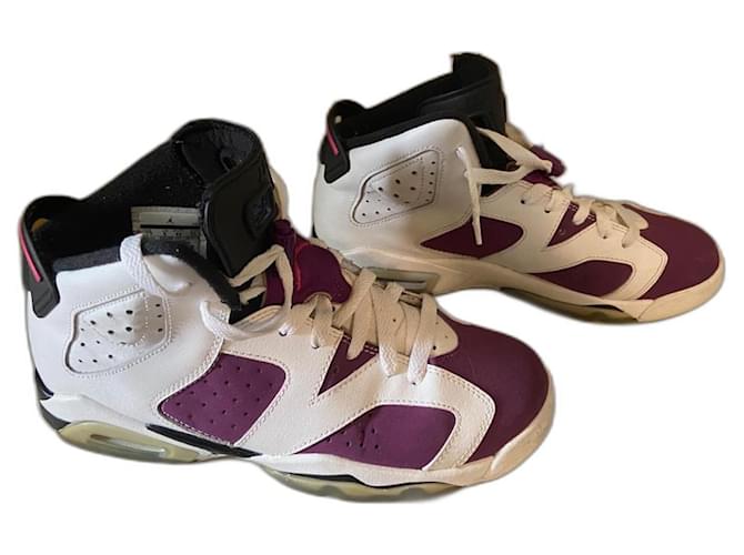Nike Jordan 6 Retro Grape Cuir Blanc Violet  ref.1170148