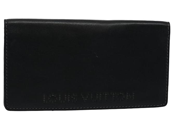 LOUIS VUITTON Chicago Long Wallet Leather Black LV Auth bs10417  ref.1170307