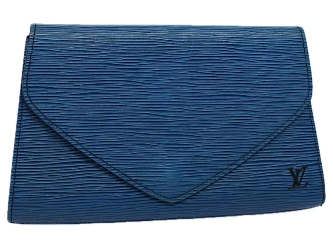LOUIS VUITTON Epi Art Deco Clutch Bag Blue M52635 LV Auth th4347 Leather  ref.1170336