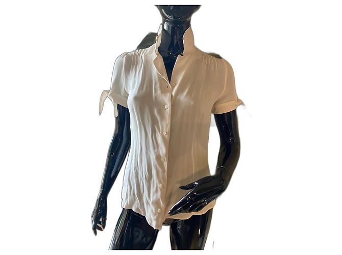 Blusa Barbara Bui de seda e renda creme