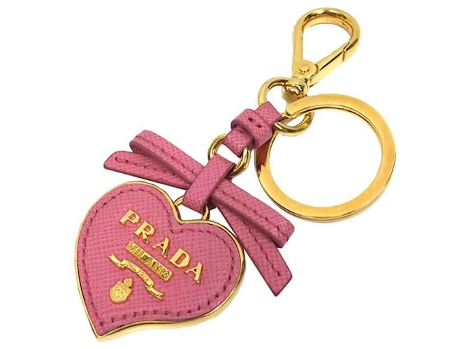 Prada Bag charms Pink Leather  ref.1170628