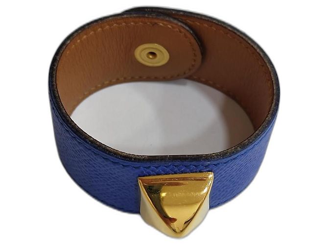 Pulseira Hermès Medor em couro azul