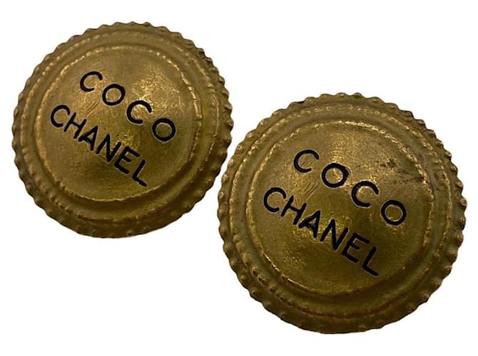 Classique Chanel COCO Mark Plaqué or Doré  ref.1170751