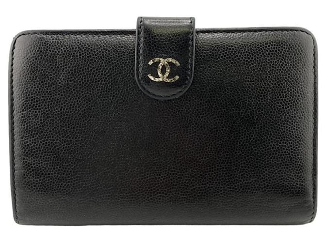 Chanel Logo CC Black Leather  ref.1170809