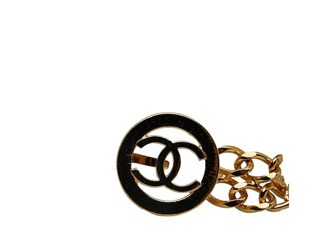 Ceinture à maillons de chaîne à médaillon CC Chanel dorée Métal  ref.1171027