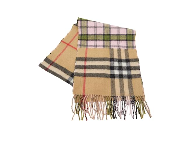 Brown Burberry House Check Cashmere Scarf Scarves  ref.1171077