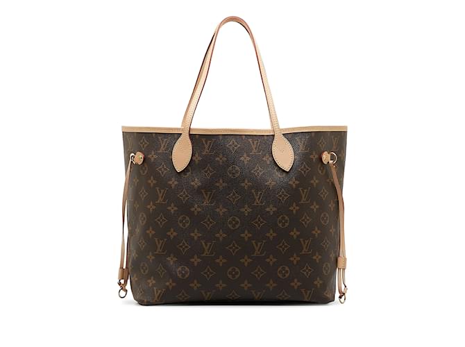 Brown Louis Vuitton Monogram Neverfull MM Tote Bag Leather  ref.1171078