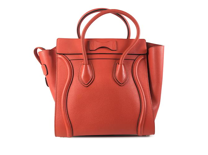 Céline Orange Celine Micro Luggage Tote Handbag Leather  ref.1171085