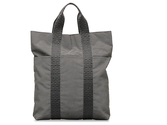Hermès Gray Hermes Herline Cabas Tote Bag Cloth  ref.1171115