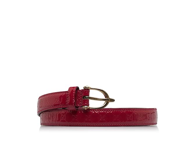 Red Gucci Patent Guccissima Belt IT 36 Leather  ref.1171152
