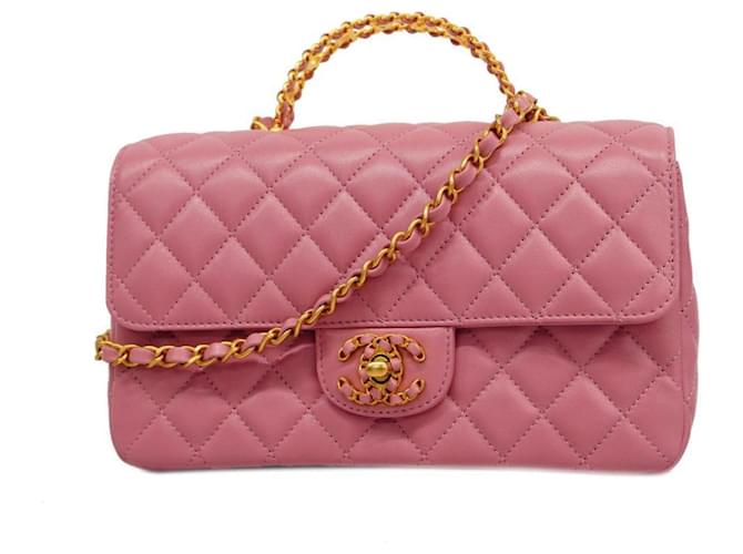 Timeless Chanel Rosa Couro  ref.1171217