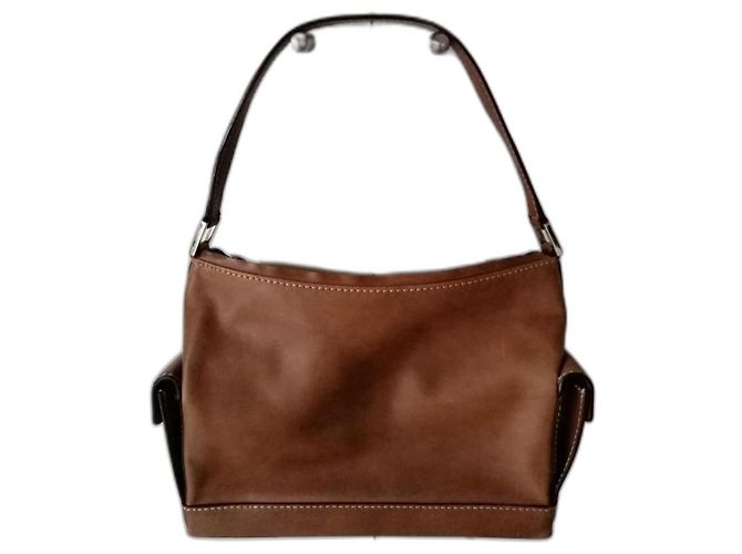 Bolsa de mão Carolina Herrera em couro de bezerro Sand
