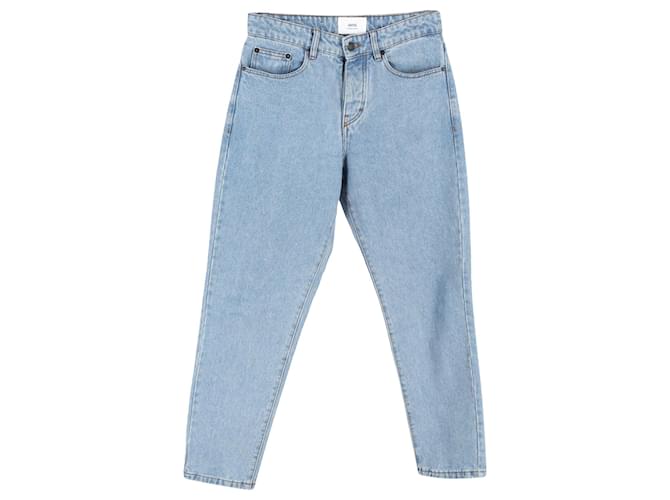 AMI Paris Tapered Jeans aus blauem Baumwolldenim Baumwolle  ref.1171233