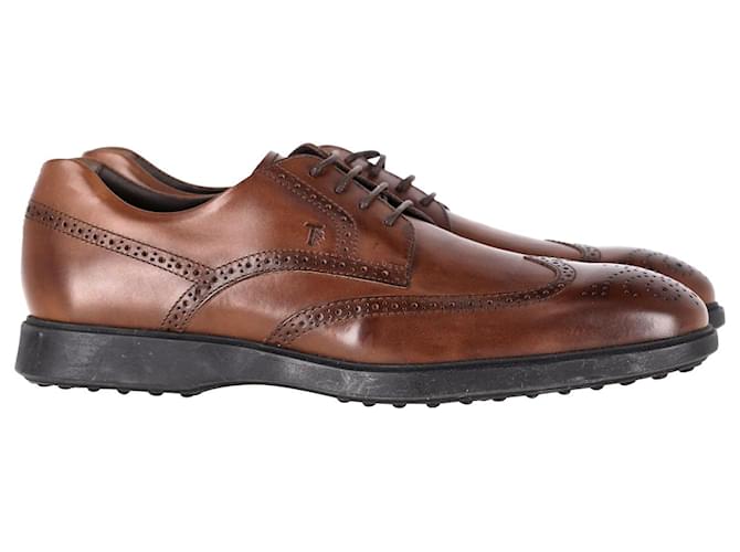Tod's Lace-Up Brogues in Brown Leather  ref.1171237