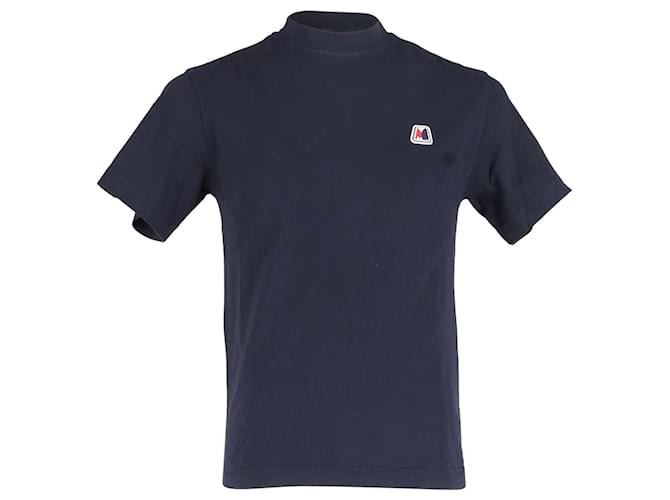 Moncler Logo Short Sleeve T-Shirt in Navy Blue Cotton  ref.1171242