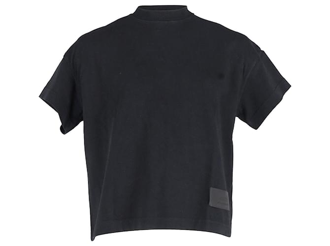 Camiseta AMI Paris com gola alta em algodão preto  ref.1171257