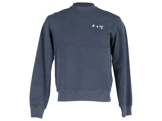 Off White Off-White Logo-Sweatshirt aus marineblauer Baumwolle  ref.1171261