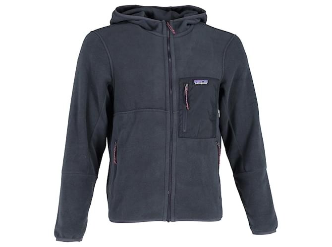 Autre Marque Patagonia Zipped Hooded Jacket in Navy Blue Recycled Polyester  ref.1171271