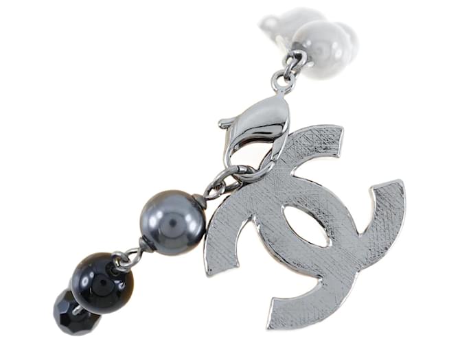 Chanel CC Faux Pearl Bracelet Silvery Metal  ref.1171299