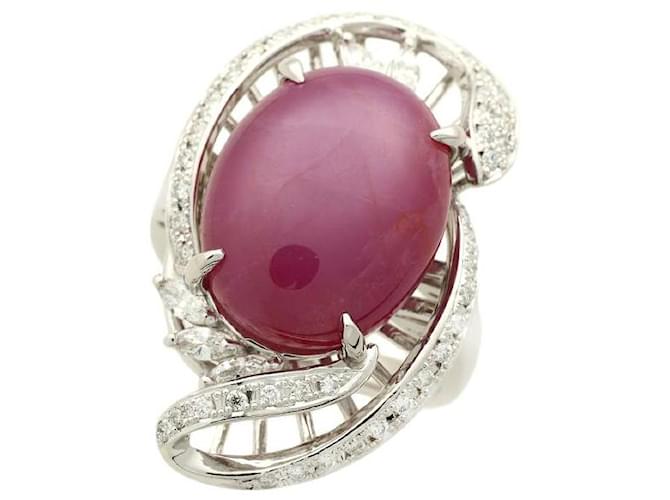 & Other Stories Platinum Ruby & Diamond Ring in Great Condition Silvery Metal  ref.1171320