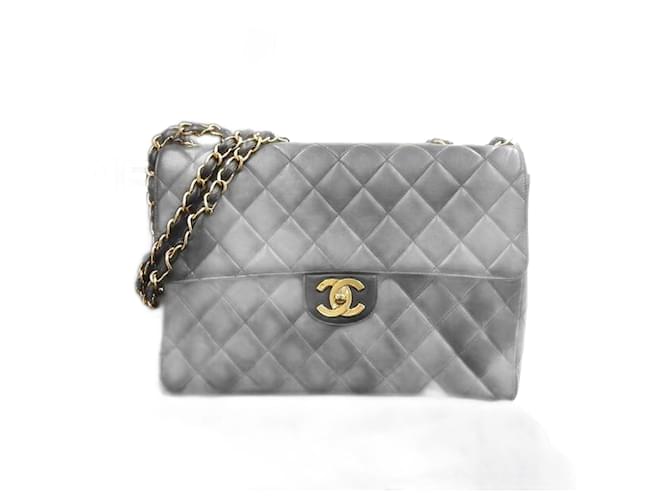 Chanel CC Quilted Leather Flap Bag 4 Black Lambskin  ref.1171321