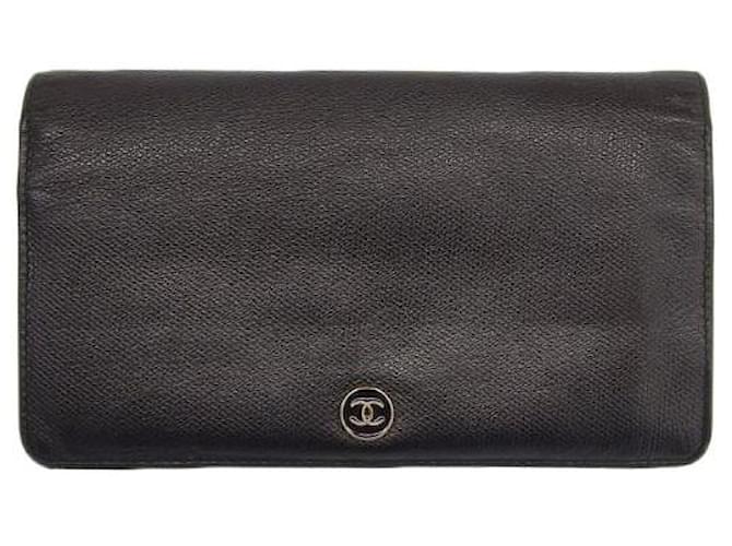 Chanel CC Button Bifold Wallet A20904 Black Leather  ref.1171323