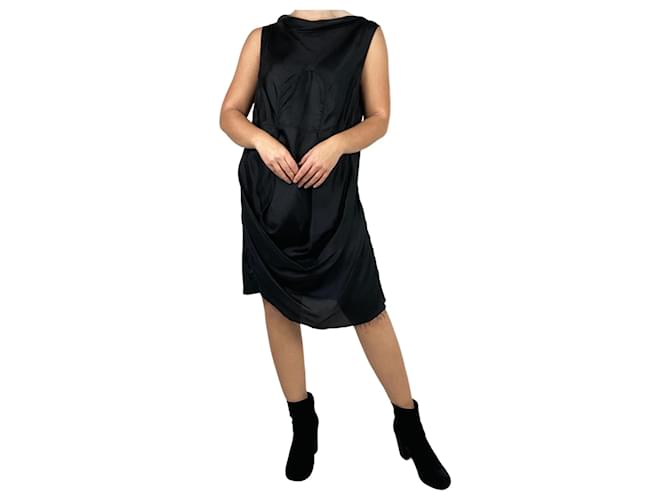 Rick Owens Schwarzes, nicht genähtes Kleid mit Bodeneffekt – Größe Keine Größe  ref.1171399