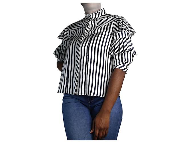 Autre Marque Blue striped shirt - size FR 38  ref.1171421