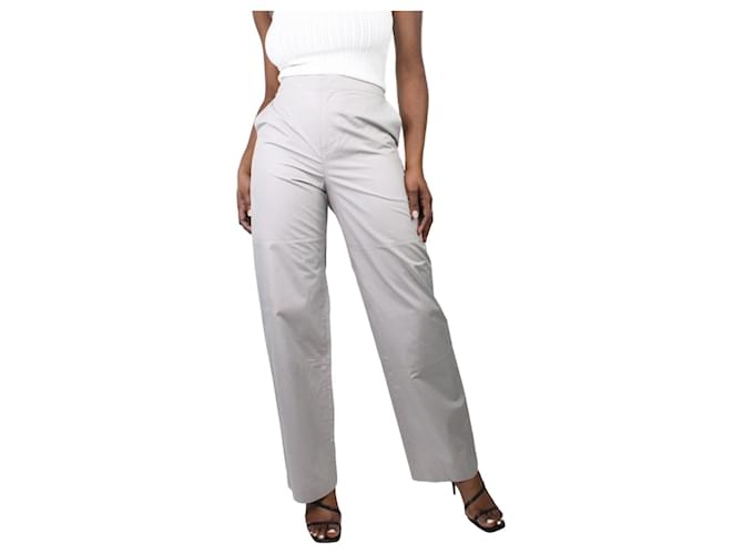 Autre Marque Grey cotton trousers - size UK 10  ref.1171437